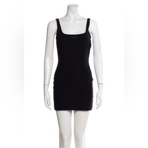 Versace Black Textured Mini Dress